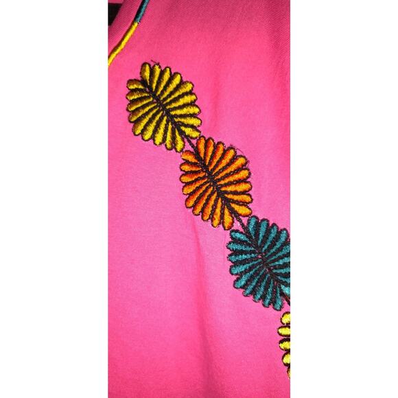 Soft Surroundings Embroidered Tshirt Top Plus Size 3X Hot Pink Comfort Casual - Picture 4 of 13